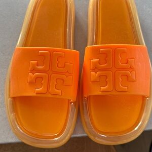 Tory Burch Vibrant Orange Slides